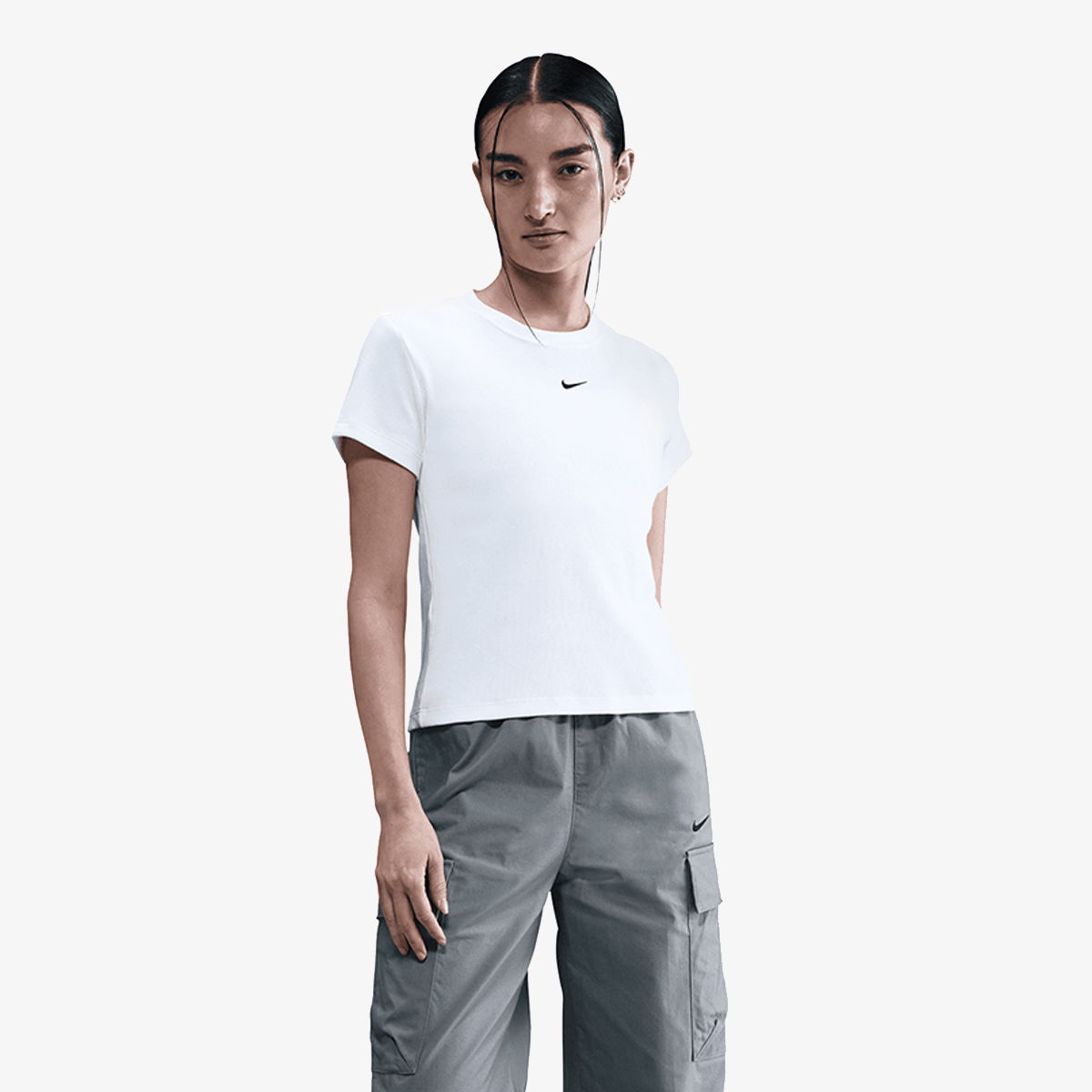 Tričko Nike Ribbed Slim-Fit Short Sleeve T-Shirt Biela | HV4994-100, 0