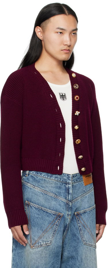 Sveter VETEMENTS VETEMENTS Fancy Button Cropped Cardigan Vínová | WH76KN220X, 1