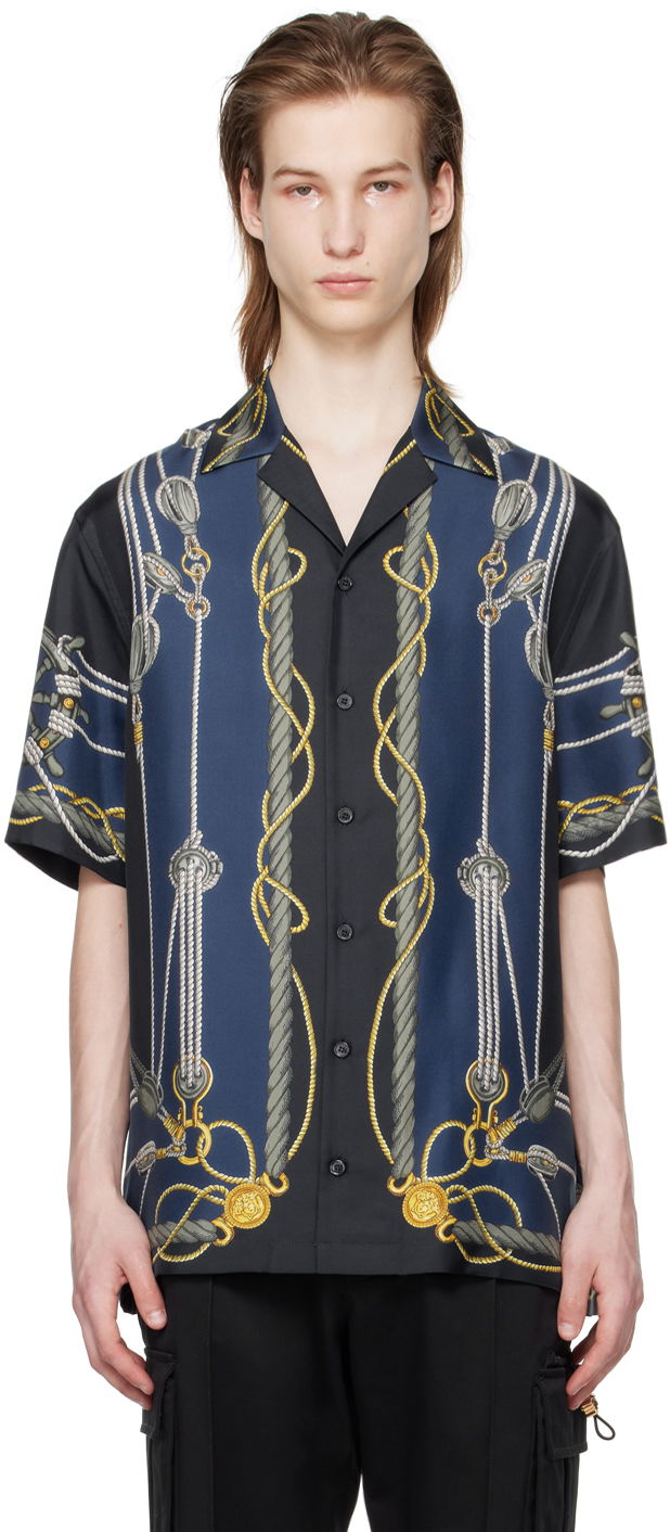 Košeľa Versace Versace Nautical Print Silk Shirt Navy | 1003926_1A09762, 0