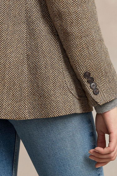 Kabáty Polo by Ralph Lauren Wool Blend Herringbone Blazer Šedá | 211891070, 2
