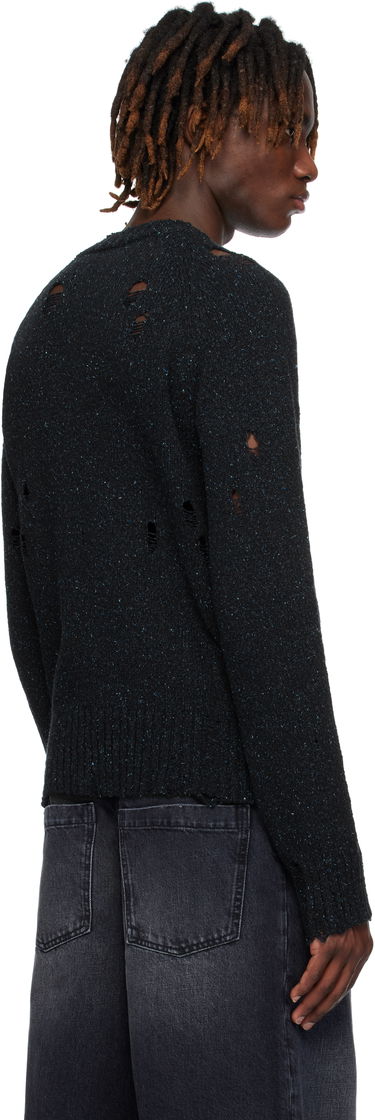 Sveter We11done We11done Distressed Knit Sweater Čierna | WD-KT0-25-623-U-NV, 2