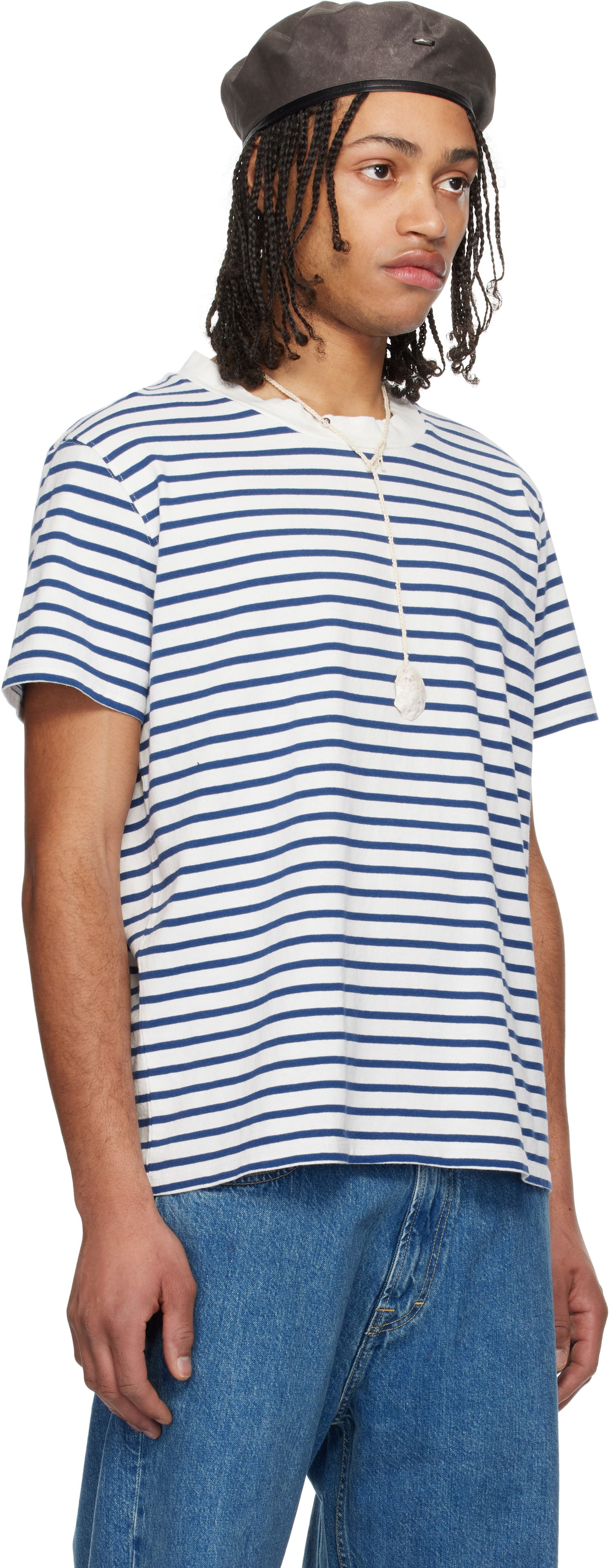 Tričko OUR LEGACY OUR LEGACY Bliss Striped T-Shirt Biela | M2256BG, 1