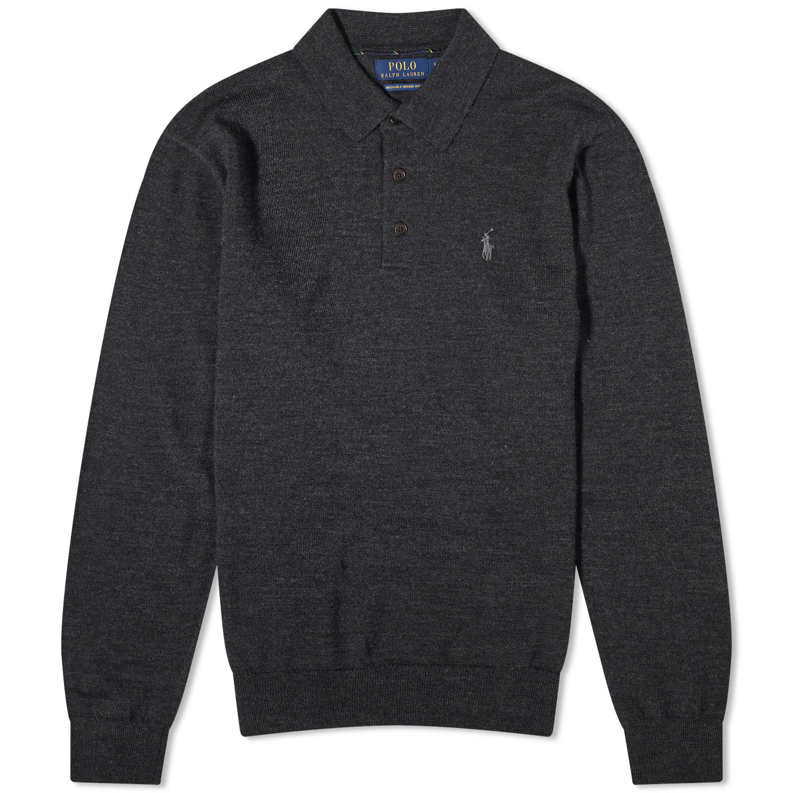 Polo Ralph Lauren Long Sleeve Knitted Polo Dark Granite Heather