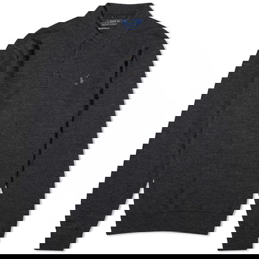 Mikina Polo by Ralph Lauren Polo Ralph Lauren Long Sleeve Knitted Polo Dark Granite Heather Čierna | 710876852002, 0