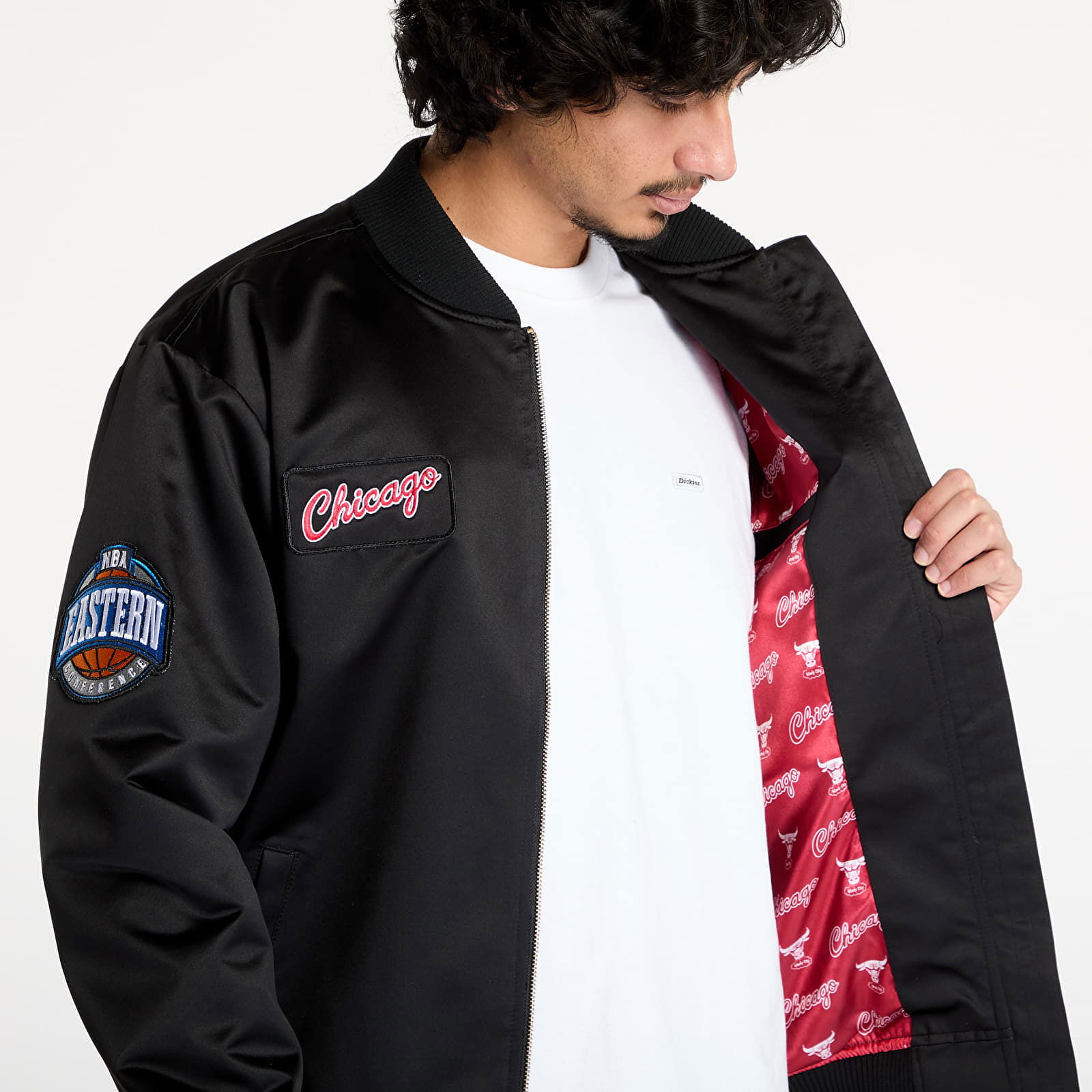 Team Leader Satin Vintage Bulls Bomber Jacket