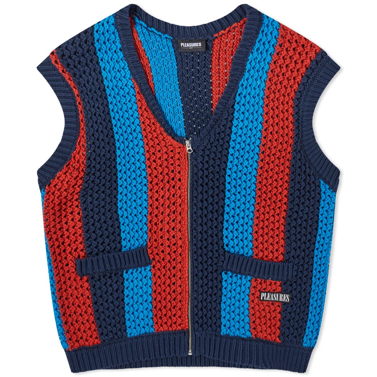 Sveter Pleasures Hombre Cardigan Vest Červená | P23F028-MLT, 0