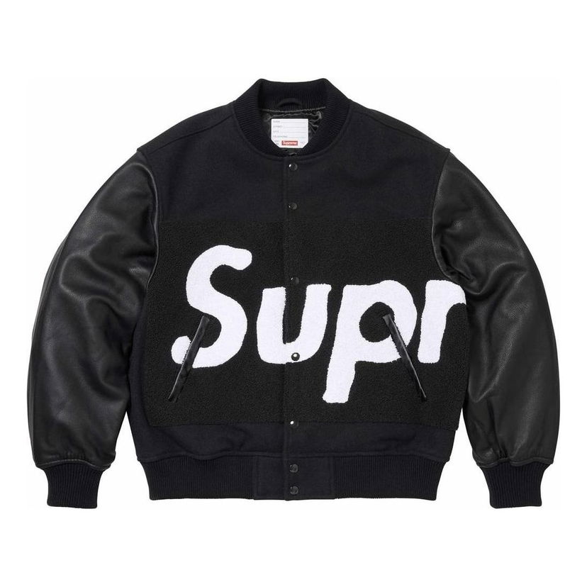 Bomber bunda Supreme Big Logo Chenille Varsity Jacket Čierna | SUP-SS24-005