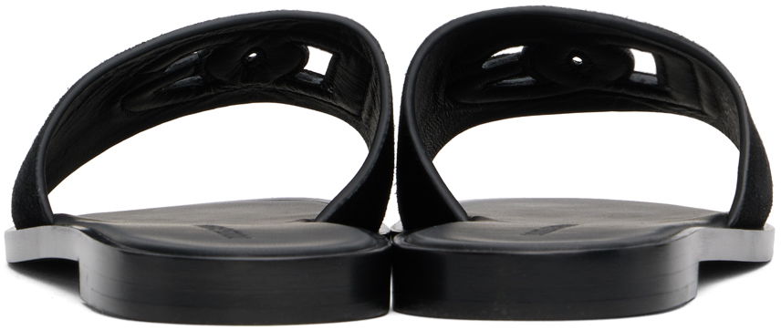 Doplnky Dolce & Gabbana Dolce&Gabbana DG Logo Cutout Suede Slides Čierna | CQ0625 AS915, 1