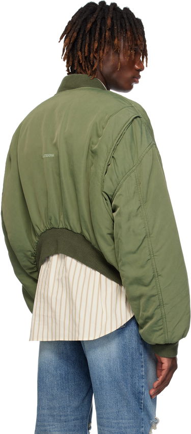 Bomber bunda We11done We11done Curved Bomber Jacket Zelené | WD-JP0-25-005-U-KK, 2