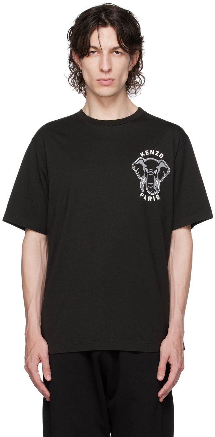 Tričko KENZO Paris Varsity Jungle Elephant Čierna | FD65TS0024SO, 0