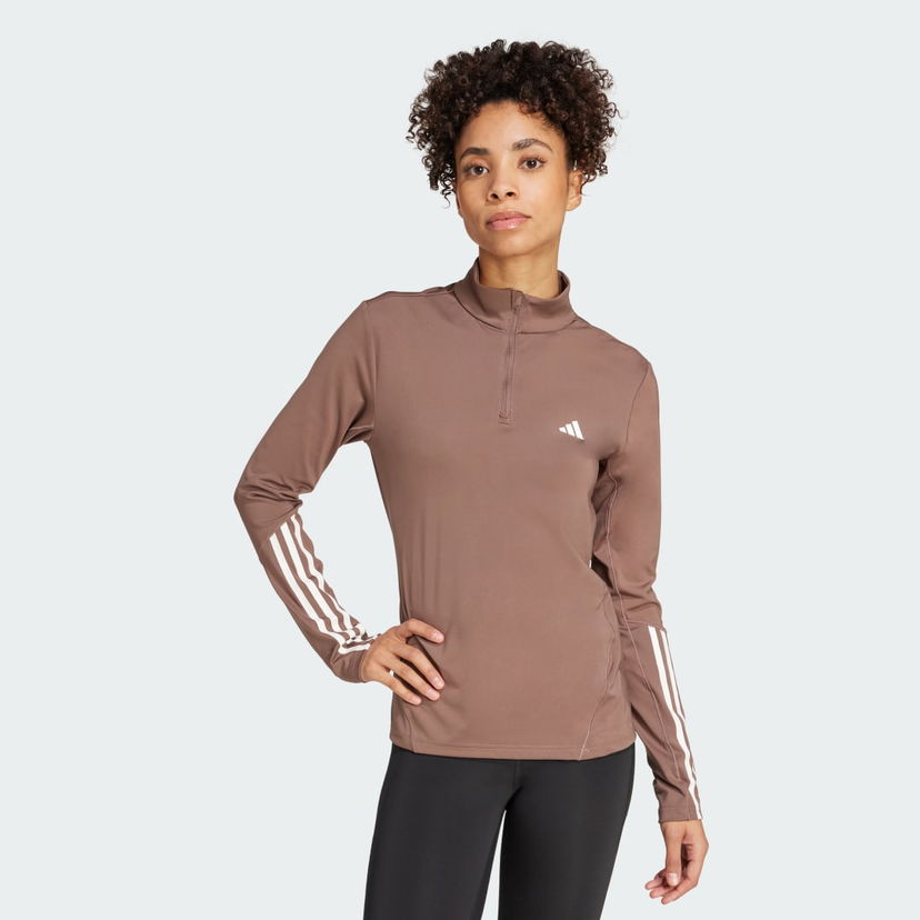 Košeľa adidas Performance Hyperglam Training Quarter-Zip Top Hnedá | JX7353