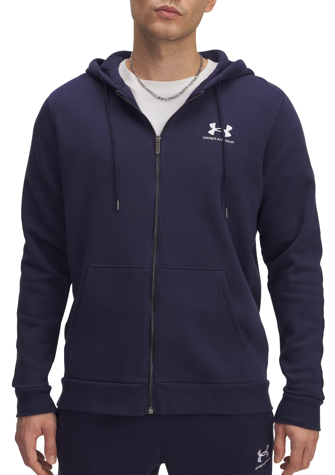 Mikina Under Armour Under Armour UA Icon Fleece FZ Taping Full-Zip Hoodie Navy | 1390298-410, 0