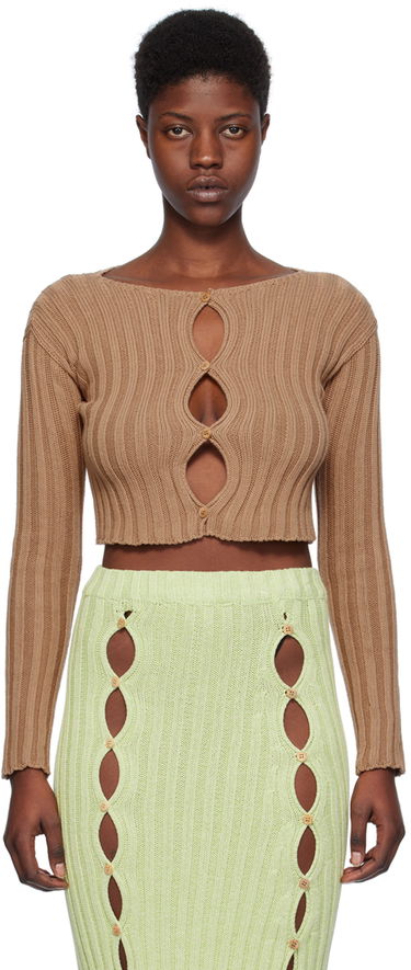 Sveter Baserange Baserange Macau Knit Top Hnedá | KNMAC-CO-SP24, 0