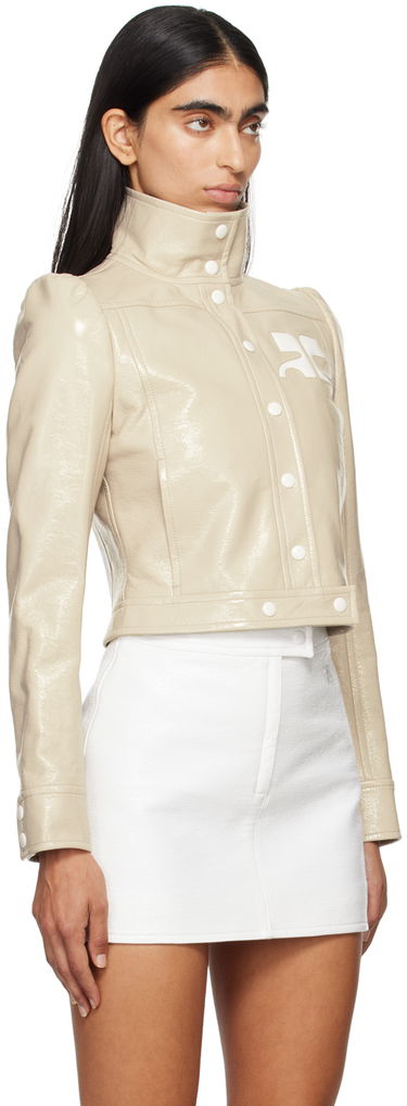 Bunda Courrèges Reedition Cropped Faux Leather Jacket Béžová | PERCBL005VY0014, 1