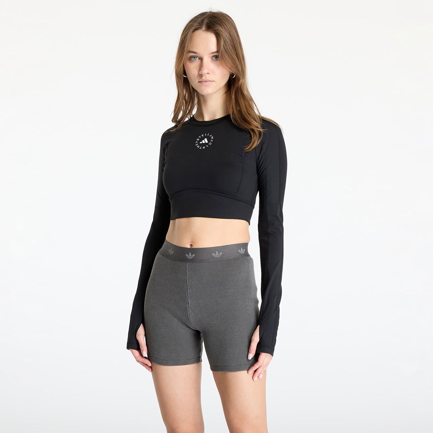 Crop Top adidas Performance Stella McCartney Truestrength Yoga Cropped Longsleeve Top Čierna | IW3859, 0