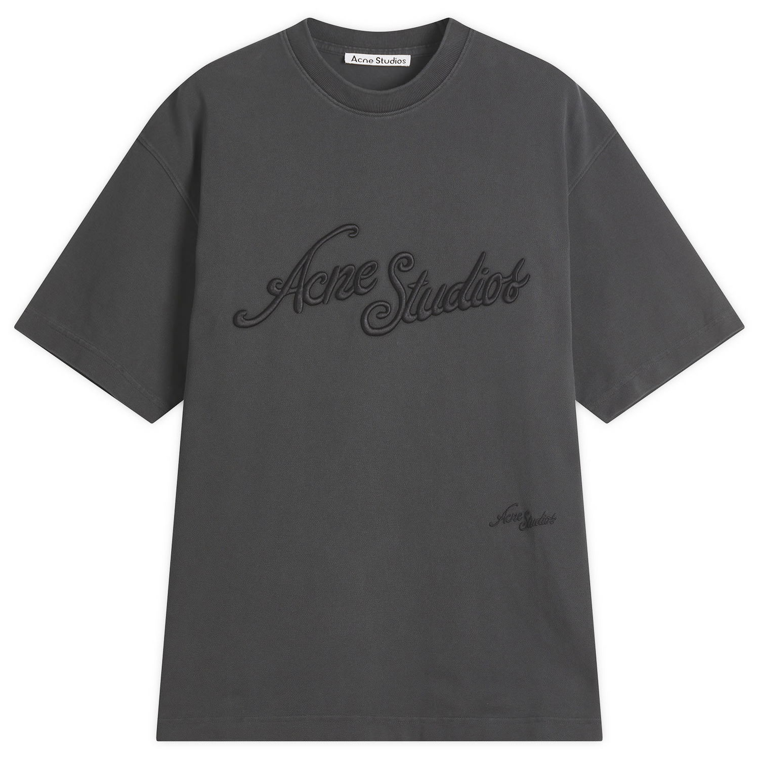 Tričko Acne Studios Exford Unisex Pique Tourist Logo T-Shirt, Size Large Šedá | CL0345-BM0, 0