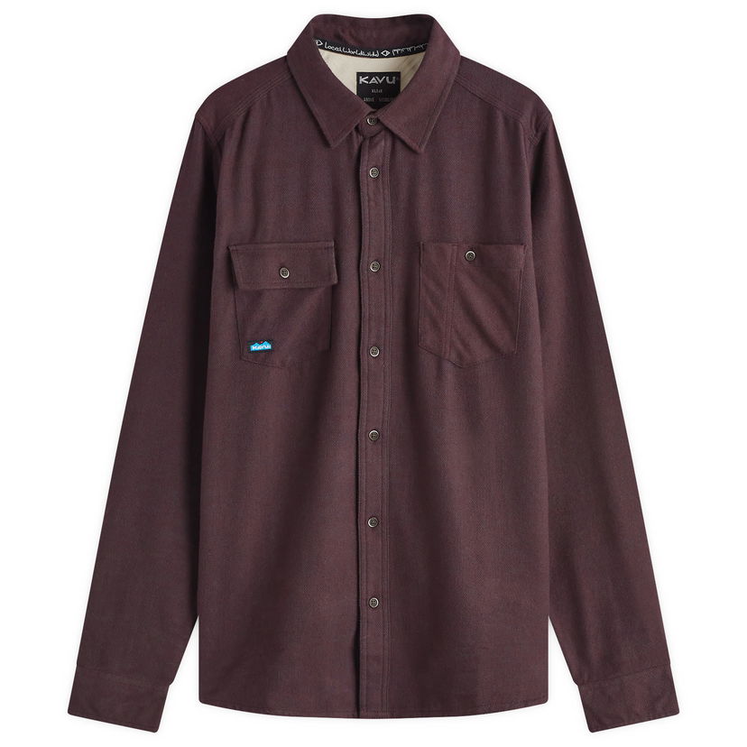 Košeľa KAVU Flannel Overshirt Port Large Vínová | 5039-785