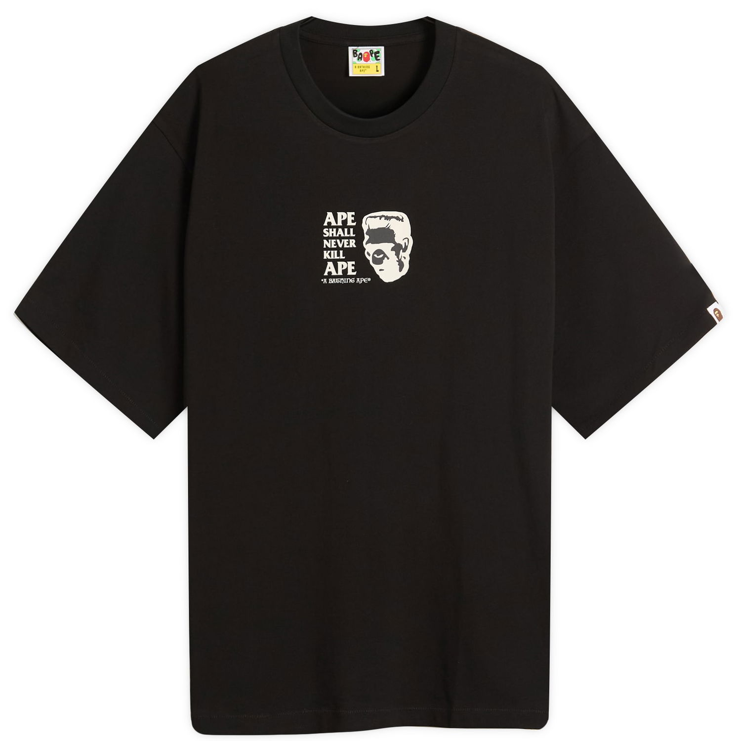 Tričko BAPE A Bathing Ape Frankenstein Graphic Tee, Size Small Čierna | 001TEL801338M-BLK, 0
