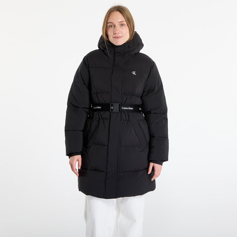 Prešívaná bunda CALVIN KLEIN Calvin Klein Jeans Belted Midweight Coat Čierna | LV047D508G UB1