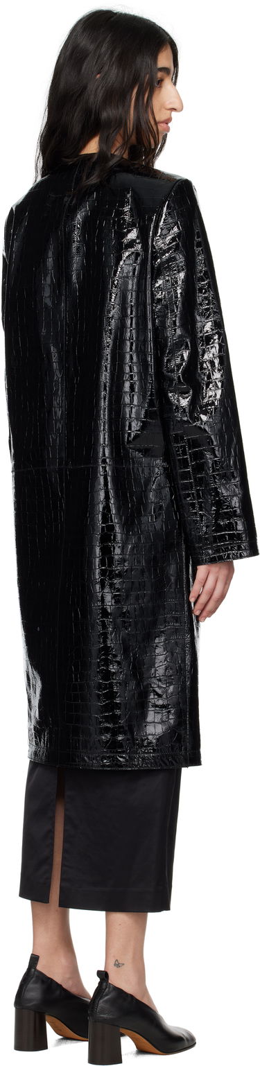 Kabáty TOTEME TOTEME Croco-Embossed Leather Coat Čierna | 252-WRO0219-LE0129, 2