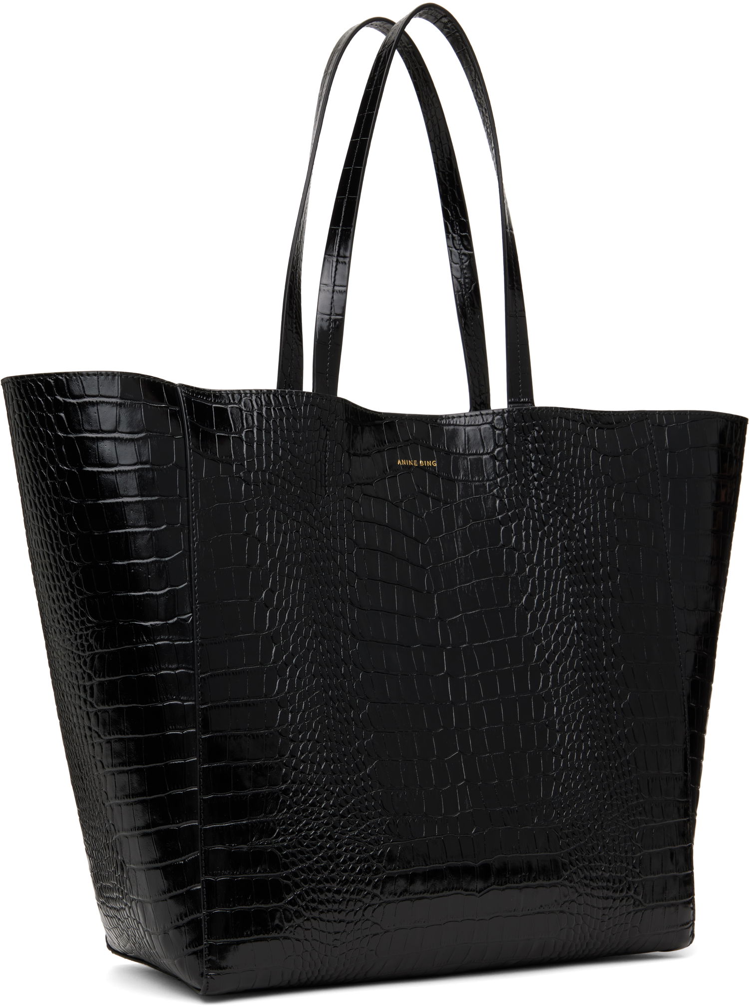 Tote bag Anine Bing Crocodile Embossed Leather Tote Bag Čierna | A-13-10375-010, 1