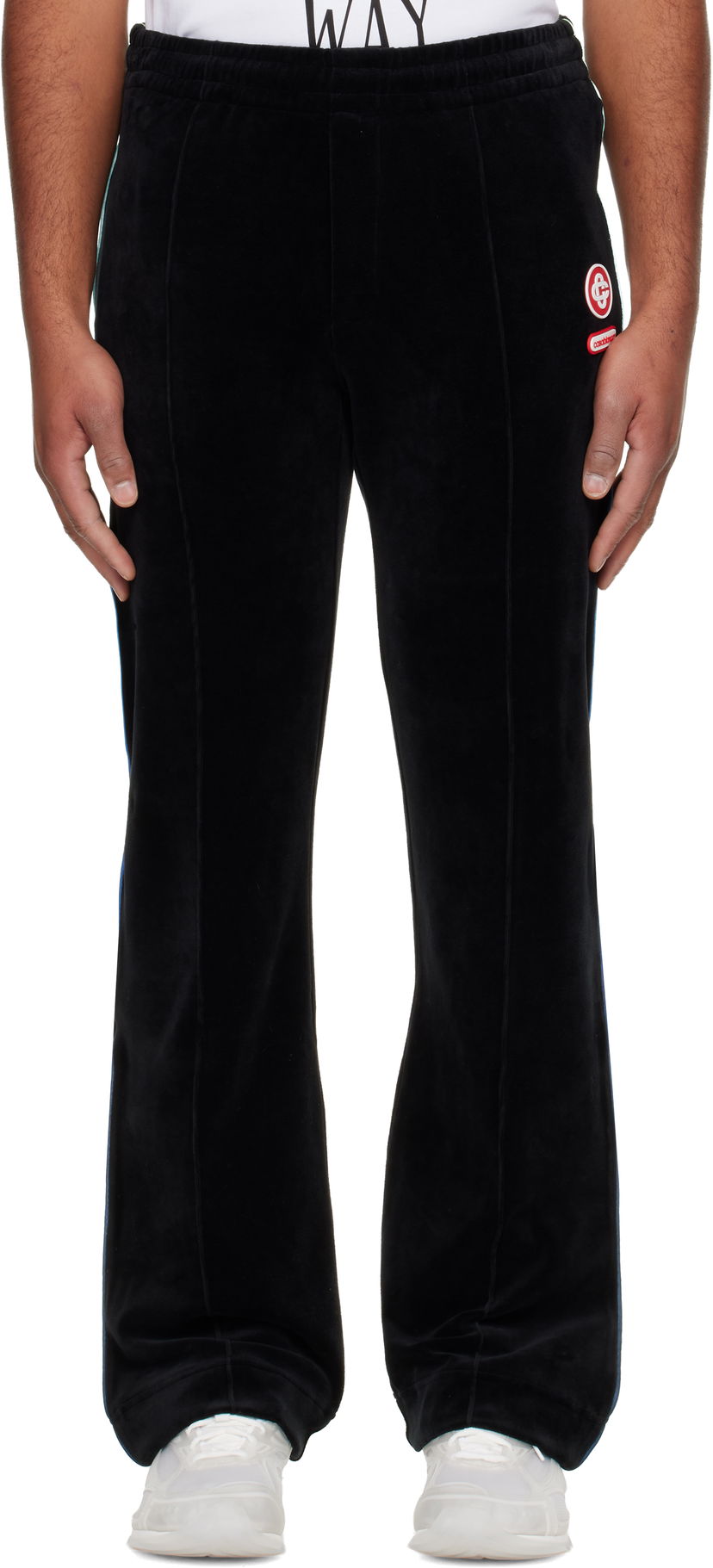 Tepláky Casablanca Gradient Piping Velour Track Pants Čierna | M-AW25-JTR-300-01