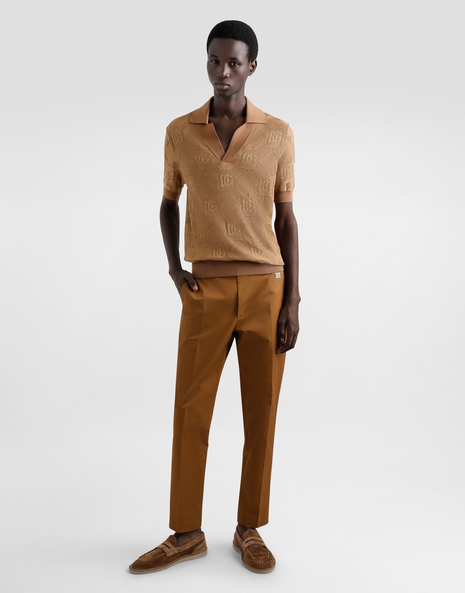 Nohavice Dolce & Gabbana Dolce & Gabbana Tailored Cotton Pants Hnedá | GW13ETFUFNVM0019, 1