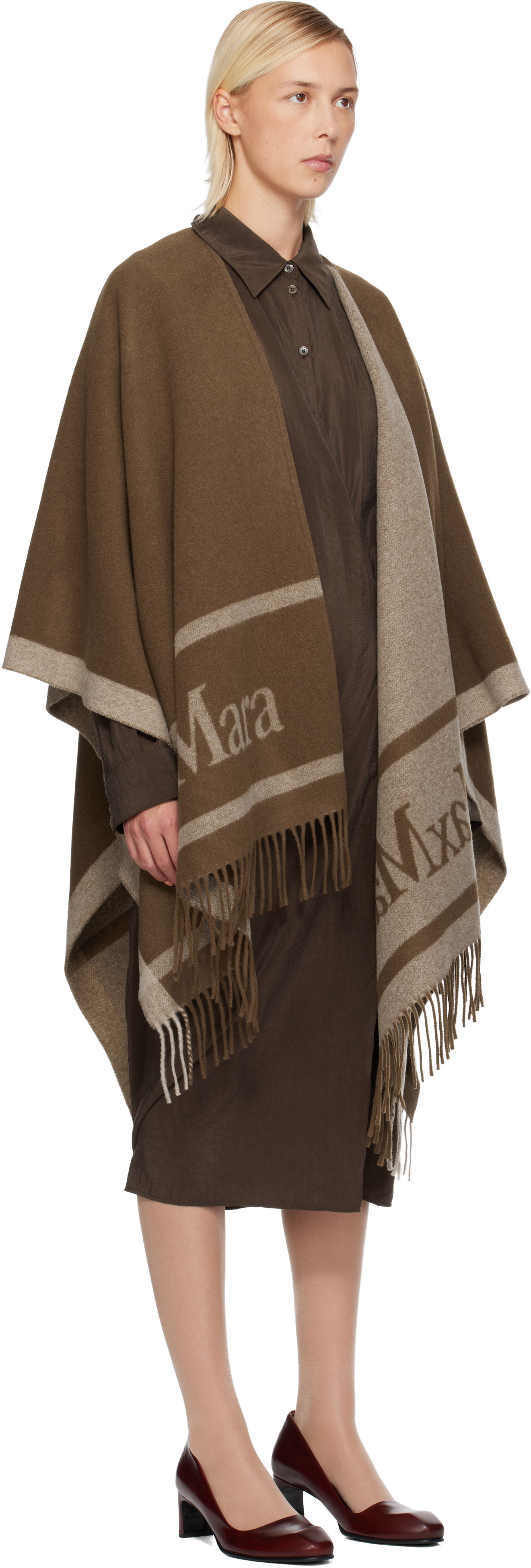 Šál Max Mara Hilde Poncho Scarf Hnedá | 2524546071600, 1