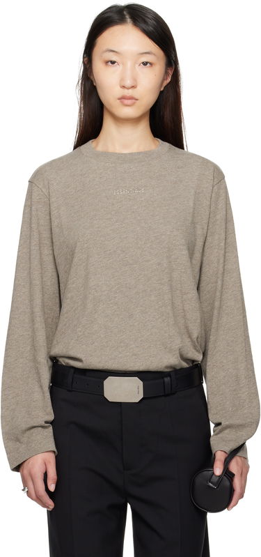 Tričko Fear of God Fear of God ESSENTIALS Classic Fit Long Sleeve T-Shirt Šedá | 125SP255883FW, 0