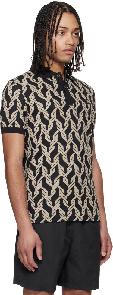 Polo tričko Fred Perry Fred Perry Cable Knit Print Polo Čierna | M9837, 1