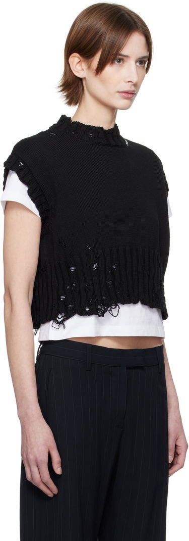 Sveter Marni Marni Distressed Sleeveless Sweater Čierna | GCMD0578E0 UFC652, 1