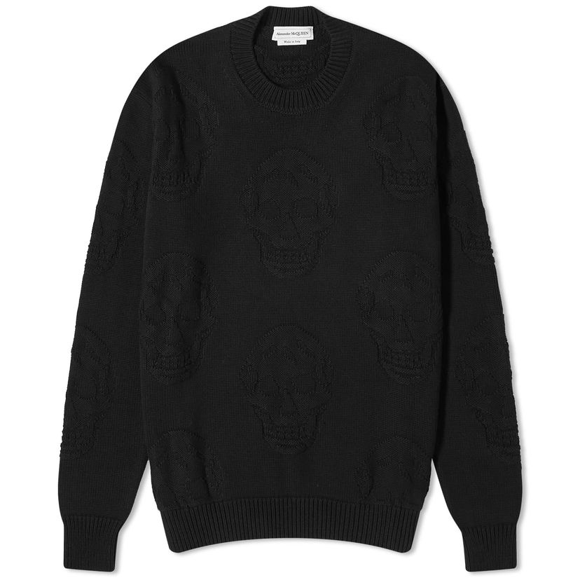 Sveter Alexander McQueen Intarsia Skull Crewneck Čierna | 775862Q1A71-1000