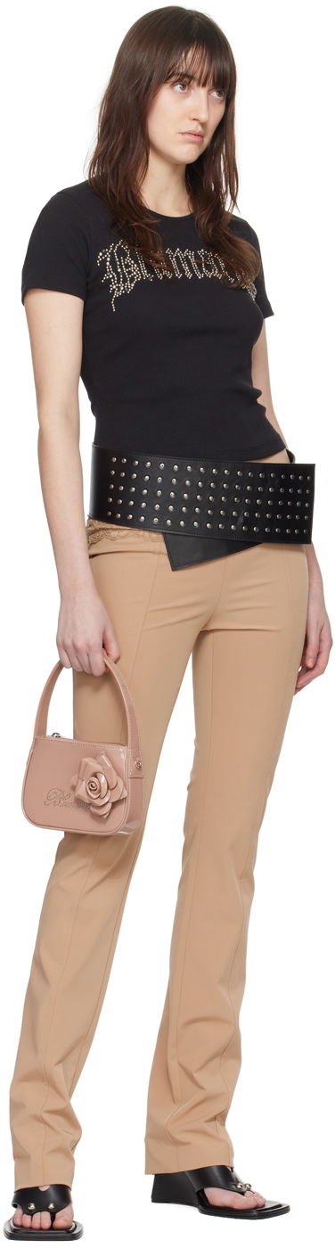 Blumarine Rhinestone Logo Shoulder Bag