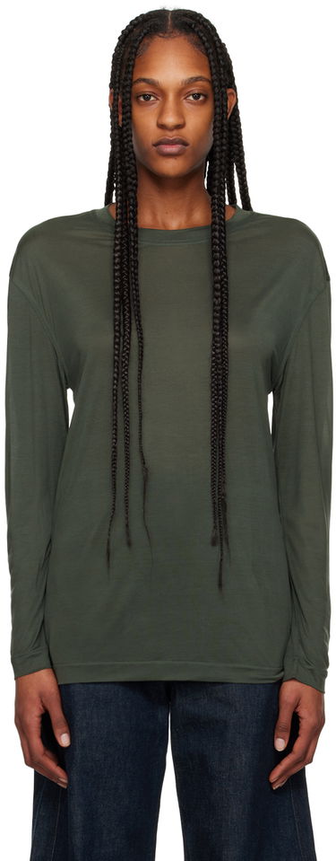 Tričko LEMAIRE Soft Long Sleeve T-Shirt Zelené | TO1171 LJ1011, 0