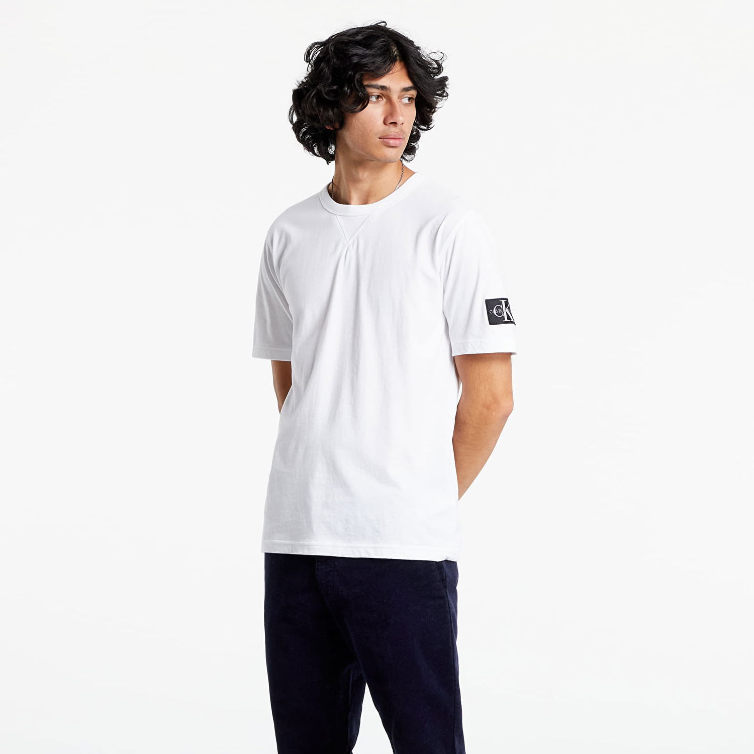 Tričko CALVIN KLEIN Monogram Sleeve Badge Reg Tee Biela | J30J314051 YAF, 0