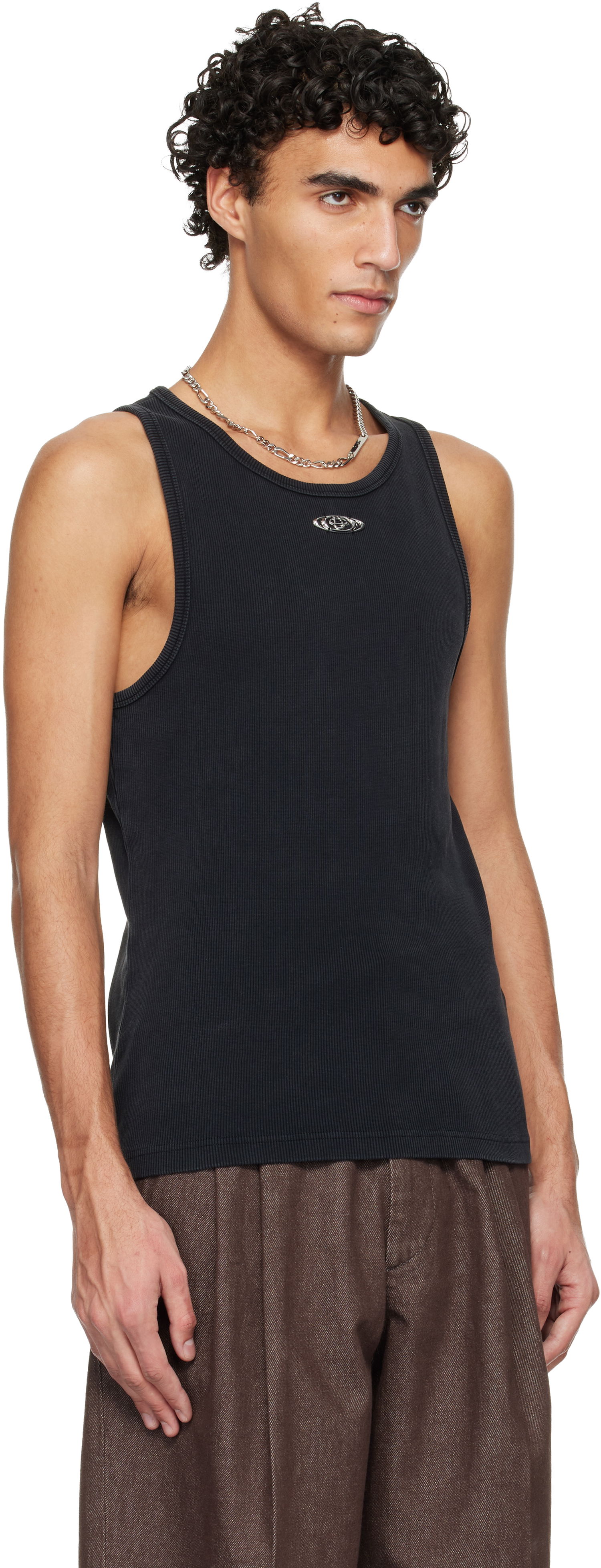 Tielko Casablanca Faded Ribbed Tank Top Čierna | M-SP26-JTS-057-01, 1