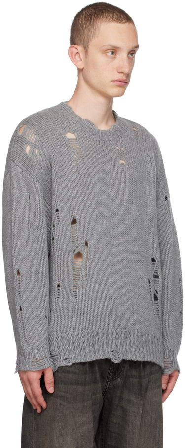 Sveter R13 R13 Distressed Knit Sweater Šedá | R13WY089-Y003B, 1