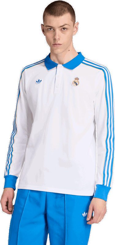 Polo tričko adidas Originals adidas Originals Real Madrid Icon Long Sleeve Polo Shirt Biela | jn3065, 4