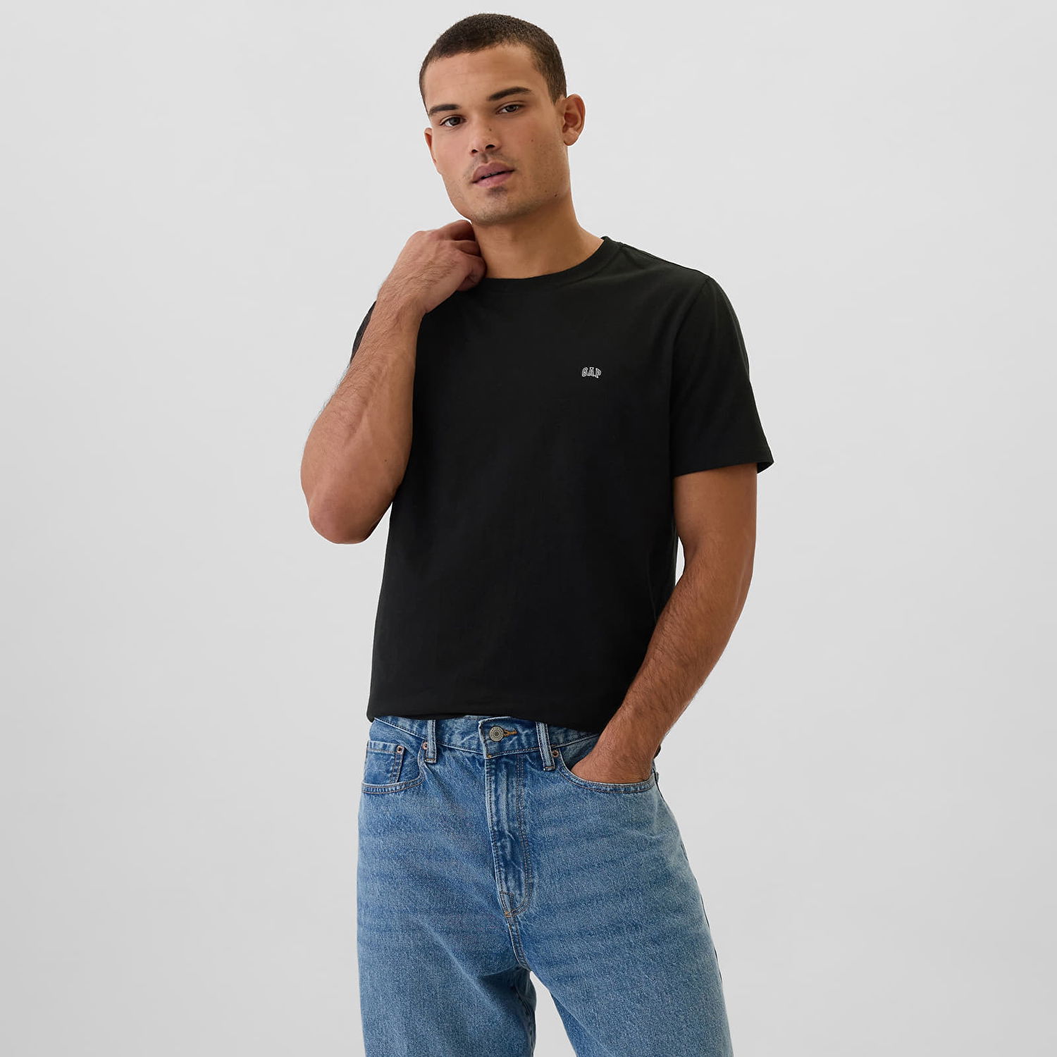 Tričko GAP T-shirt Micro Logo Crew True Black S Čierna | 502022-02, 0