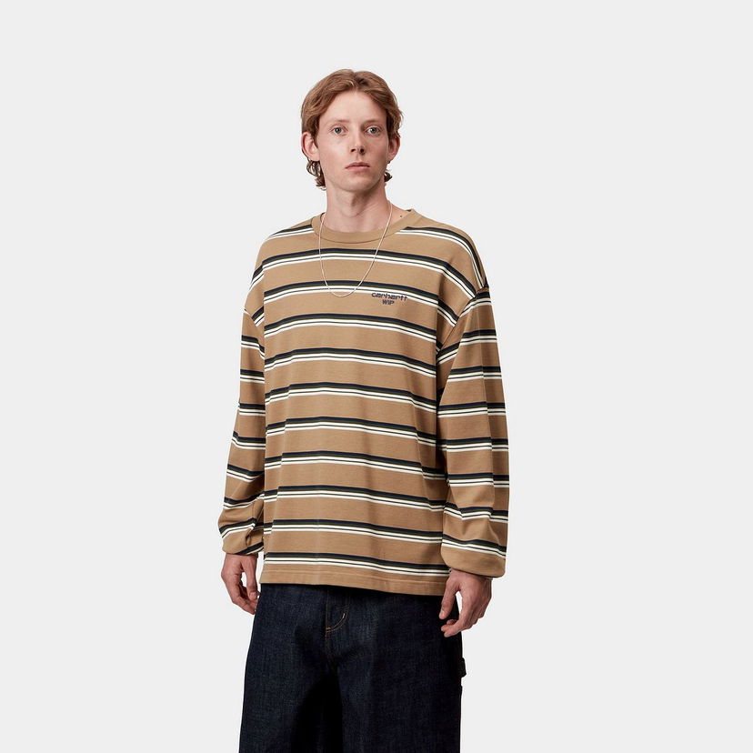 Tričko Carhartt WIP Carhartt WIP Holm Stripe Long Sleeve T-Shirt Hnedá | I035303_9