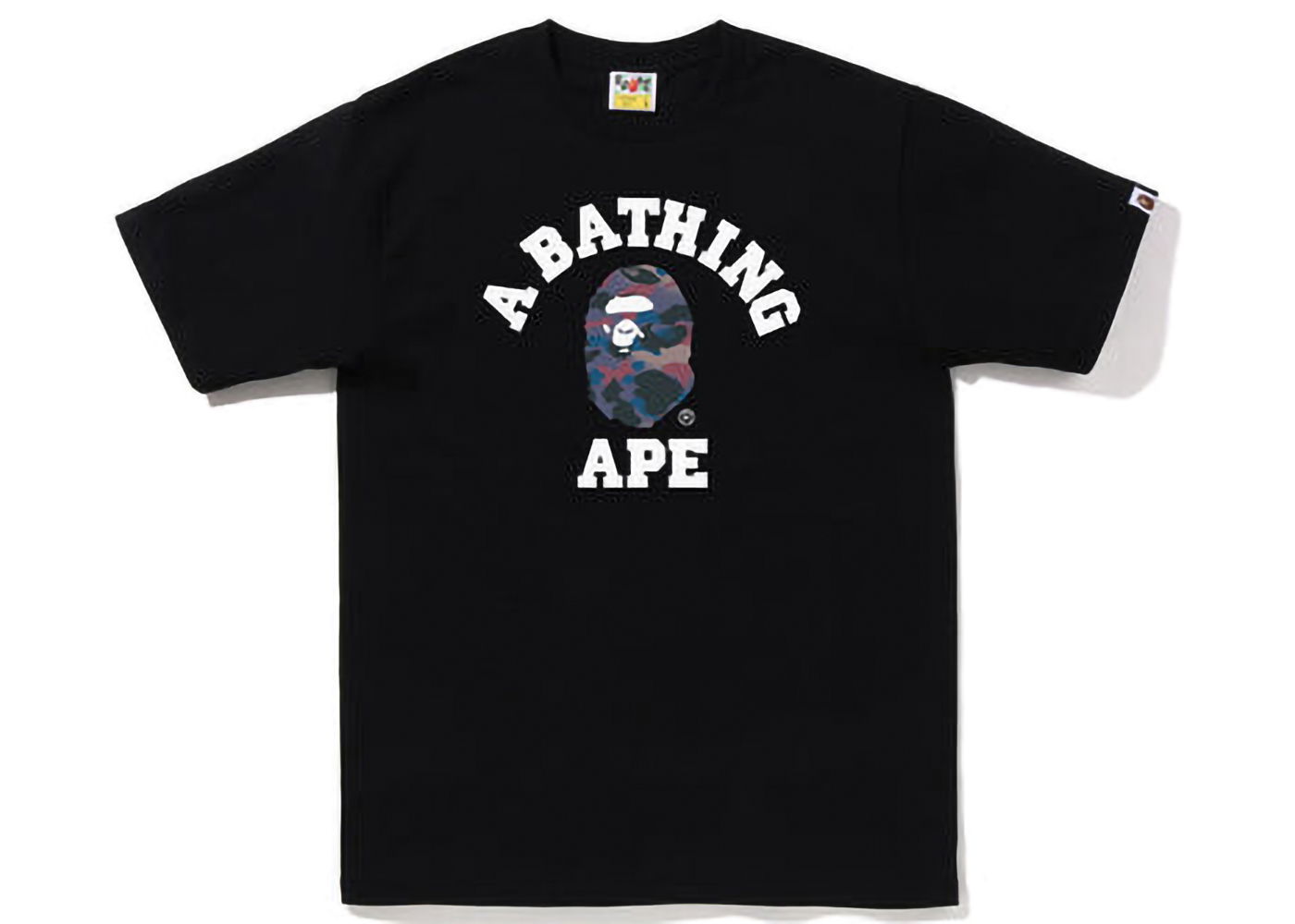 Tričko BAPE Grid Camo College Tee Čierna | 1I80-110-028, 0