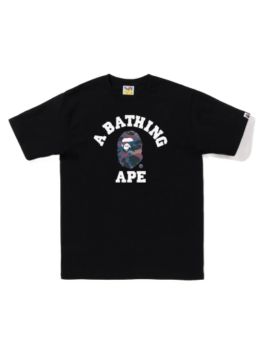 Tričko BAPE Grid Camo College Tee Čierna | 1I80-110-028