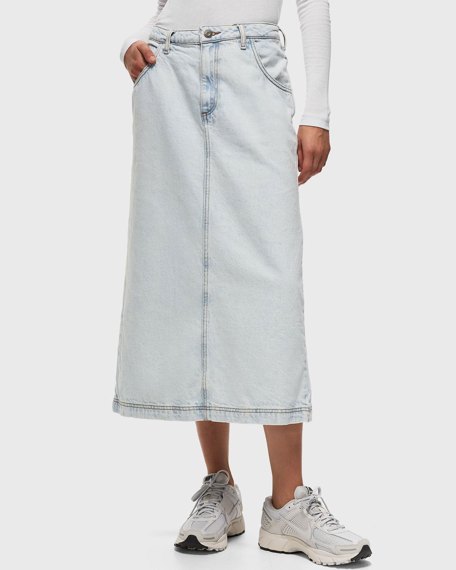Sukňa American Vintage JOYBIRD SKIRT Modrá | JOY13EE24-WINTER-BLEACHED, 1