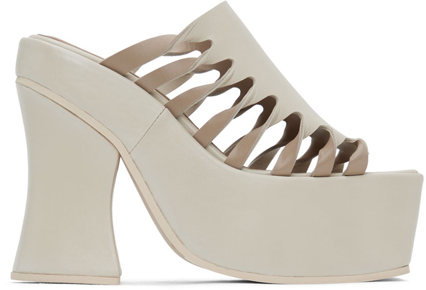Doplnky Eckhaus Latta Eckhaus Latta Twist Strap Platform Mules Béžová | FEKLWTSPL00509, 0