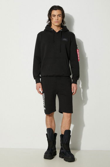 Mikina Alpha Industries Logo Hoodie Čierna | 178318.03, 1