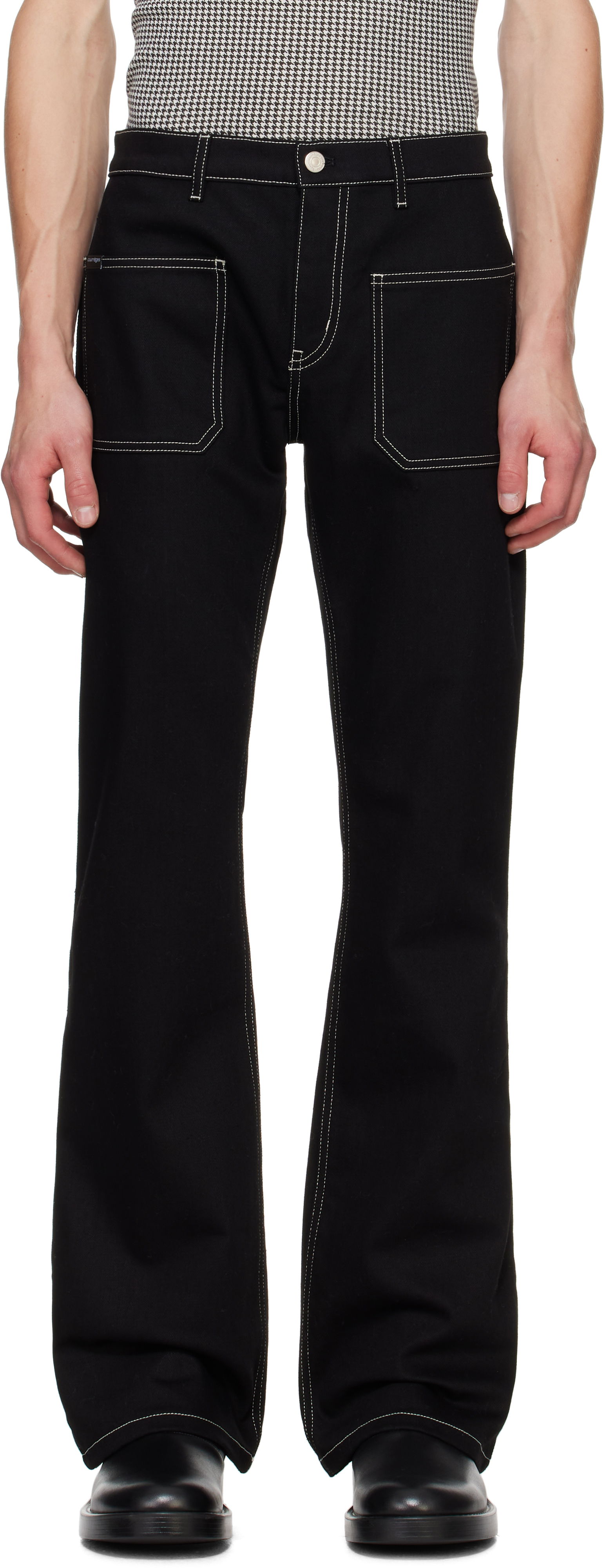 Courrèges Topstitched Bootcut Jeans