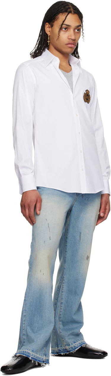 Košeľa Dolce & Gabbana Dolce&Gabbana Heraldic Patch Cotton Shirt Biela | G5ML1ZGI757, 3