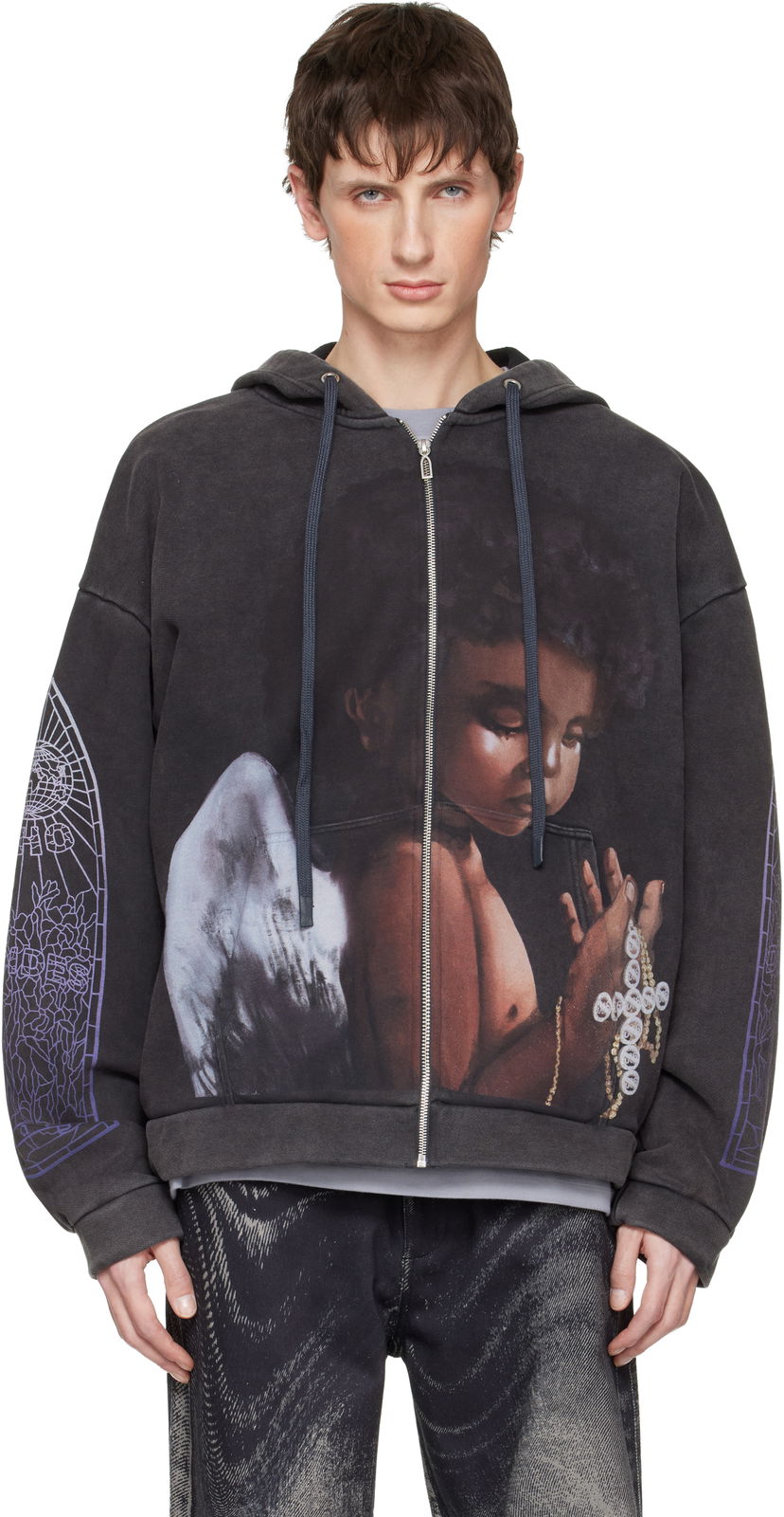 Mikina Who Decides War Zip Up 'Sacred Being' Hoodie Čierna | 1110550002FW25