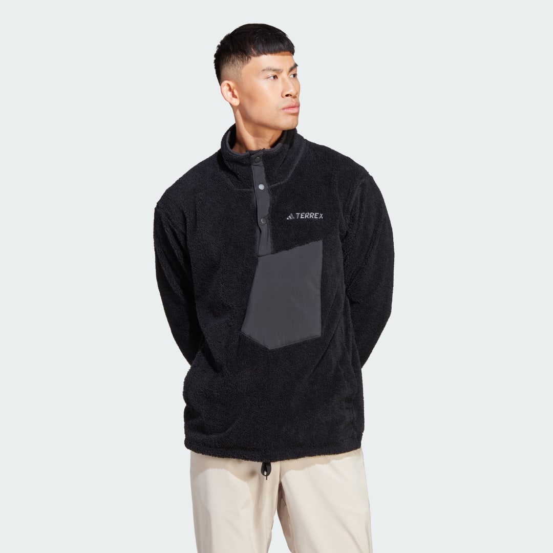Mikina adidas Performance Terrex XPLORIC High Pile Fleece Pullover Čierna | IB6553, 1
