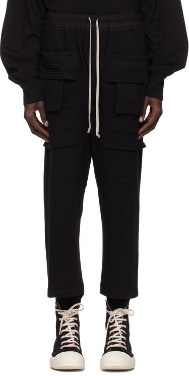 Tepláky Rick Owens Rick Owens DRKSHDW Porterville Creatch Cropped Drawstring Cargo Pants Čierna | DU02D2371 RIG, 0